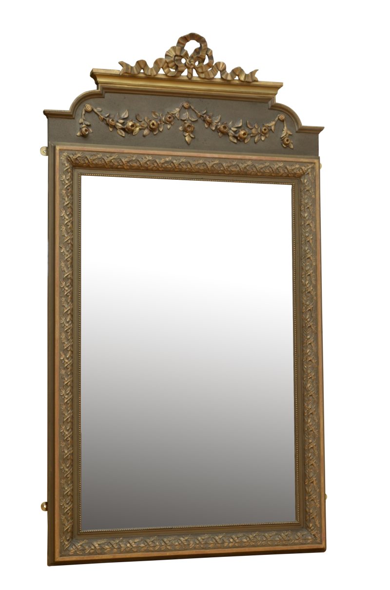 Slim Antique French Pier Mirror H153cm